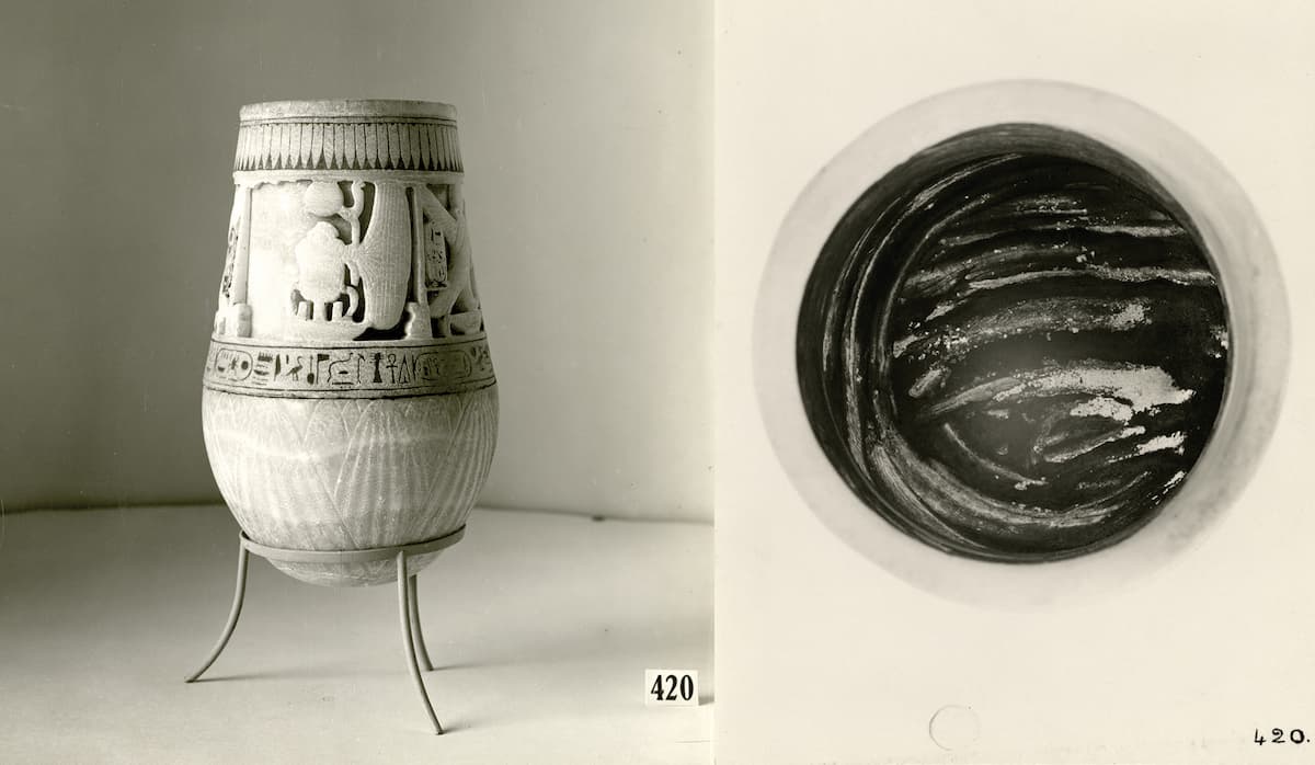 Analýza egyptské alabastrové nádoby věnované králi Xerxovi ukazuje, že podobné nádoby v hrobce Tutanchamona také obsahovaly opium.