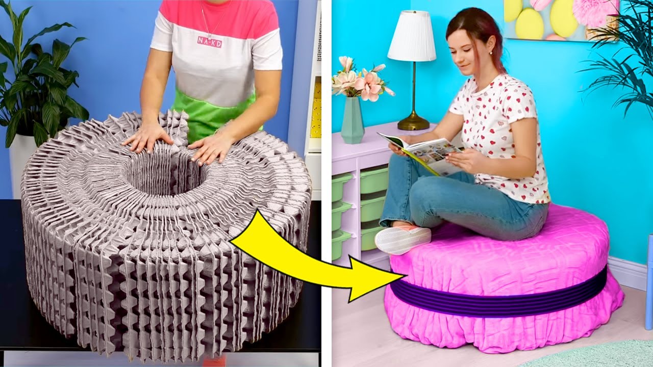 Nevyhazujte kartonovou krabici od vajec! Pomocí této techniky můžete vytvořit velmi užitečný a pohodlný nábytek.