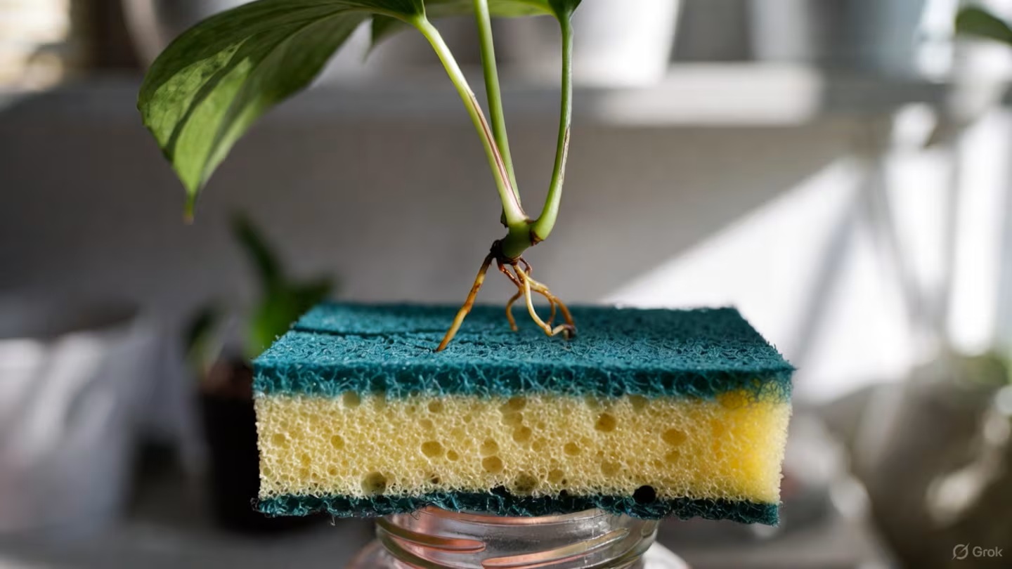 Jak vypěstovat potos pomocí kuchyňské houbičky: jednoduchý trik, který zkrášlí váš domov.