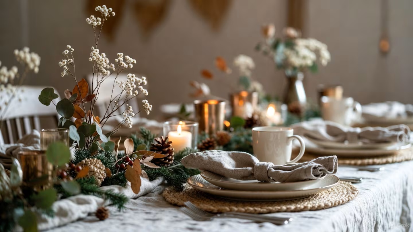 Žádné červené ubrusy ani zelené ubrousky na Vánoce: nový trend roku 2025, praktičtější a elegantnější