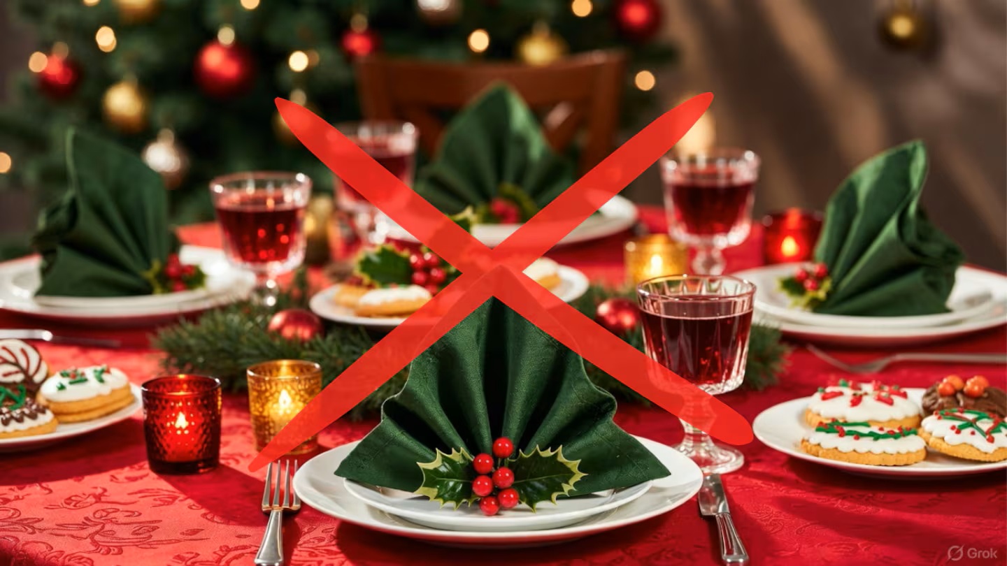 Žádné červené ubrusy ani zelené ubrousky na Vánoce: nový trend roku 2025, praktičtější a elegantnější