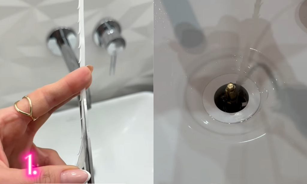 Odřízněte sponu a vložte ji do odtoku. Tento jednoduchý trik vyřeší problém během minuty.