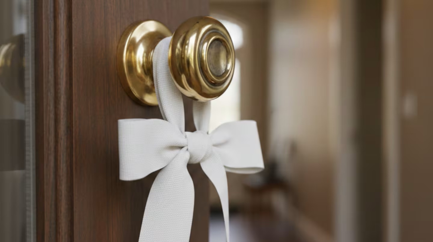 Aktuální trend: proč je třeba pověsit bílou stuhu na vstupní dveře a proč se to doporučuje?