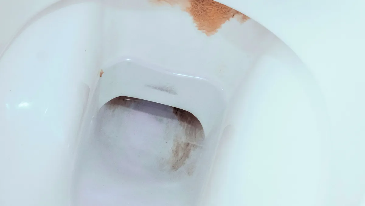 Jak použít ocet k čištění okrajů toaletní mísy pokrytých vodním kamenem a nečistotami.