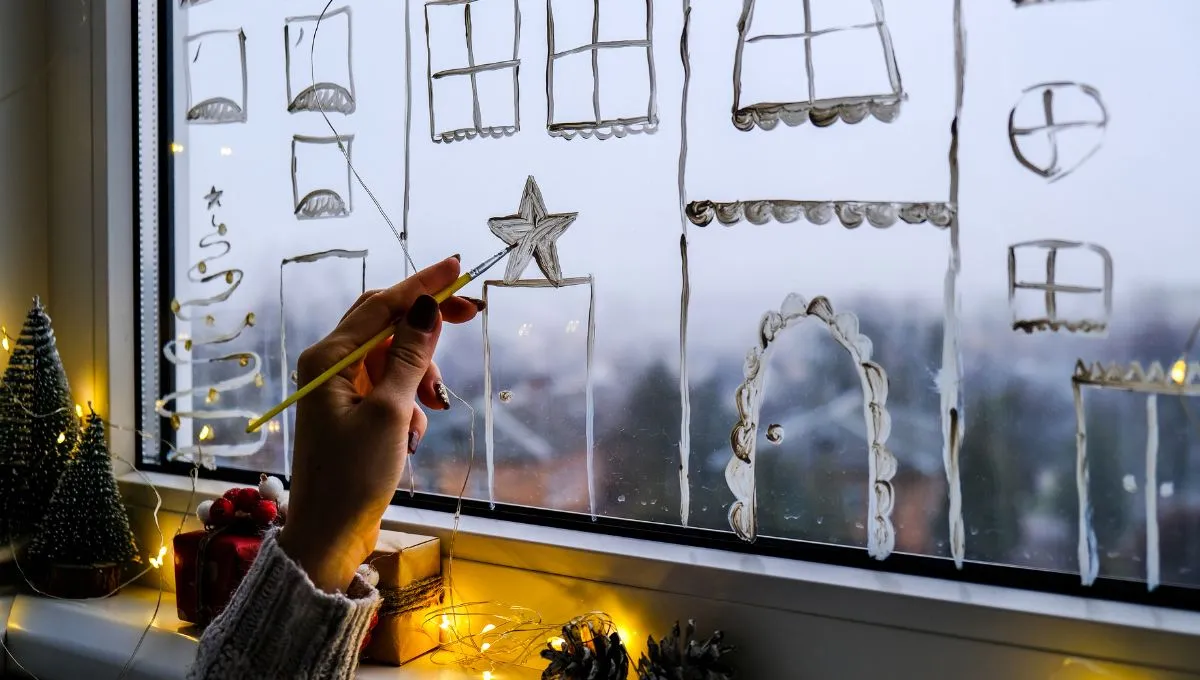 Jak si doma vyrobit směs na malování oken v vánočním stylu