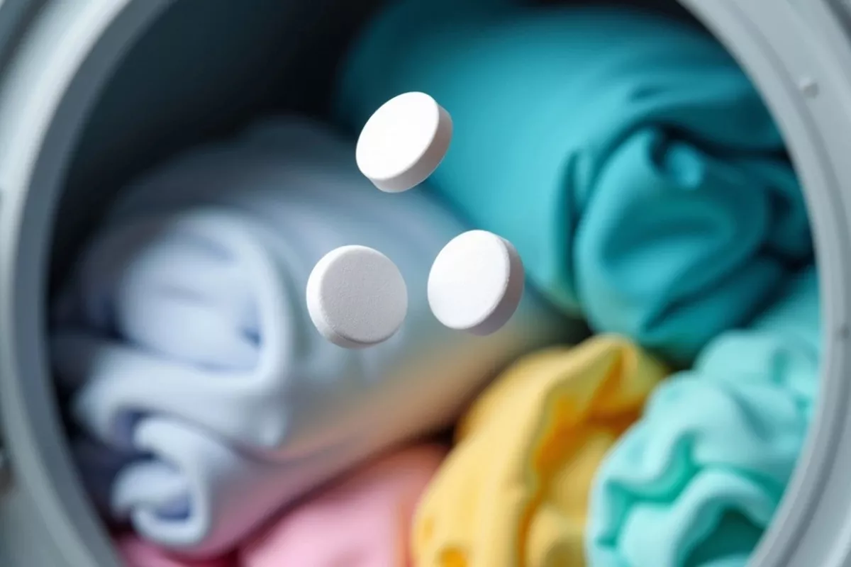 Dávám několik tablet do pračky. Moje prádlo je vždy sněhově bílé.
