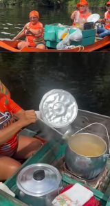 Tacacá vendido em barco no Rio Cupijó viraliza e destaca criatividade de empreendedora ribeirinha em Cametá, no Pará.