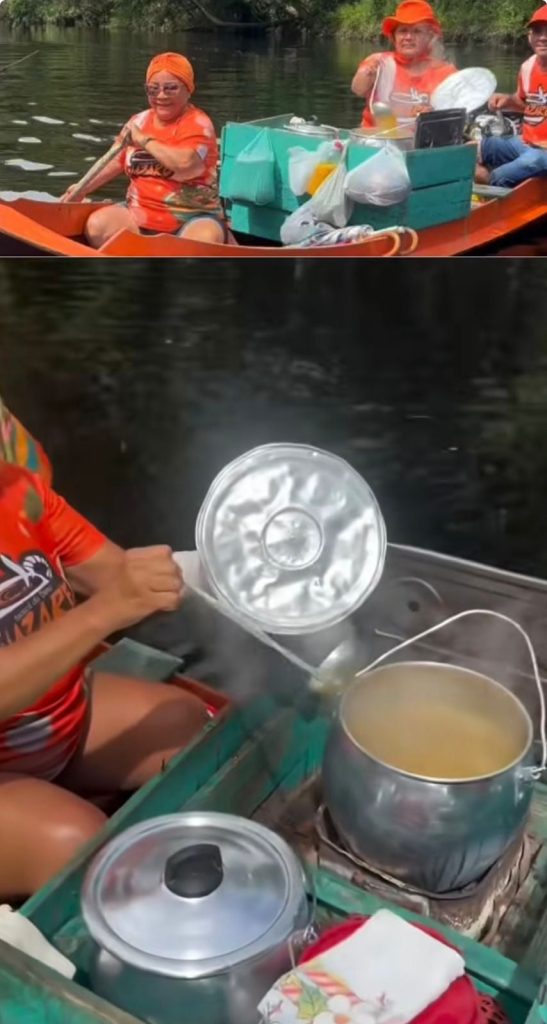 Tacacá vendido em barco no Rio Cupijó viraliza e destaca criatividade de empreendedora ribeirinha em Cametá, no Pará.