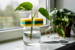 Jak naklíčit potos a vytvořit nové výhony pomocí kuchyňské houbičky