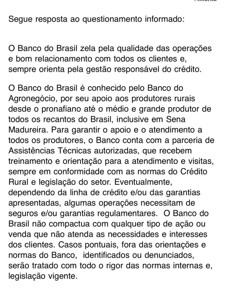 Os trabalhadores do campo relatam preocupação, já que dependem do crédito para custear e investir na produção agrícola