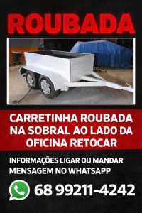 Takže brát všechno! Vozík je ukraden v Rio Branco a majitel se odvolává na sociálních sítích