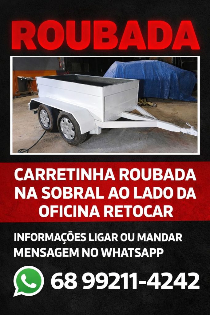 Takže brát všechno! Vozík je ukraden v Rio Branco a majitel se odvolává na sociálních sítích