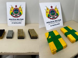 Mulheres são presas com munições e mais de 2 kg de drogas na BR-364, próximo a Sena Madureira