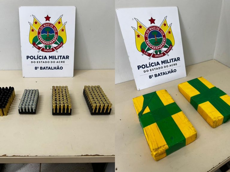 Mulheres são presas com munições e mais de 2 kg de drogas na BR-364, próximo a Sena Madureira