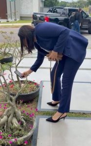 Após agenda de trabalho no Alto Acre, Mailza é clicada filmando plantas em Xapuri