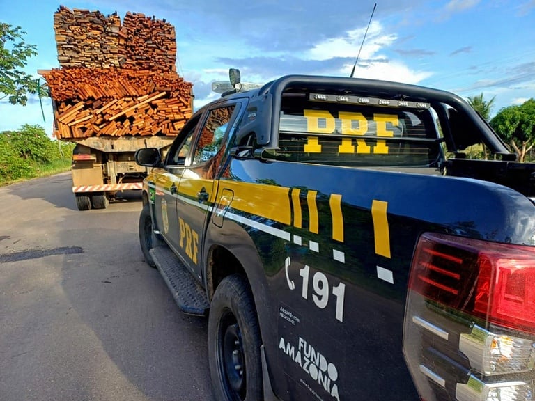 PRF zabavuje nepravidelné dřevo na BR-364 a vyšetřuje možné ekologické podvody