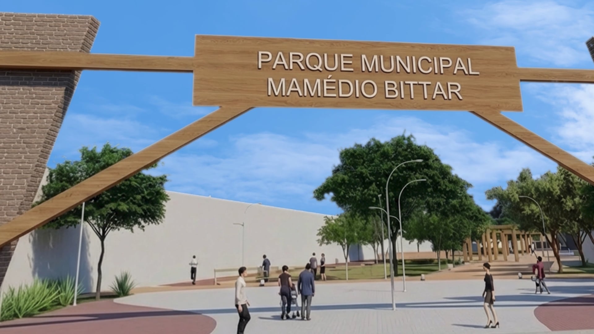Projeto inicial mostra como seria a entrada do parque