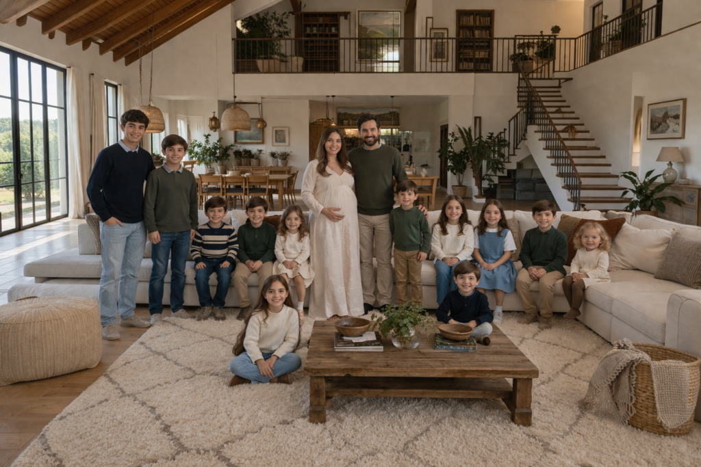 Família com 12 filhos em casa. Crédito: Foto AI