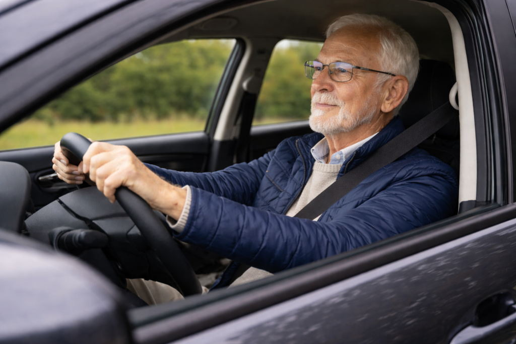 Homem a conduzir. Crédito: Foto AI