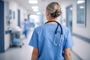 Auxiliar de enfermagem. Crédito: Foto AI