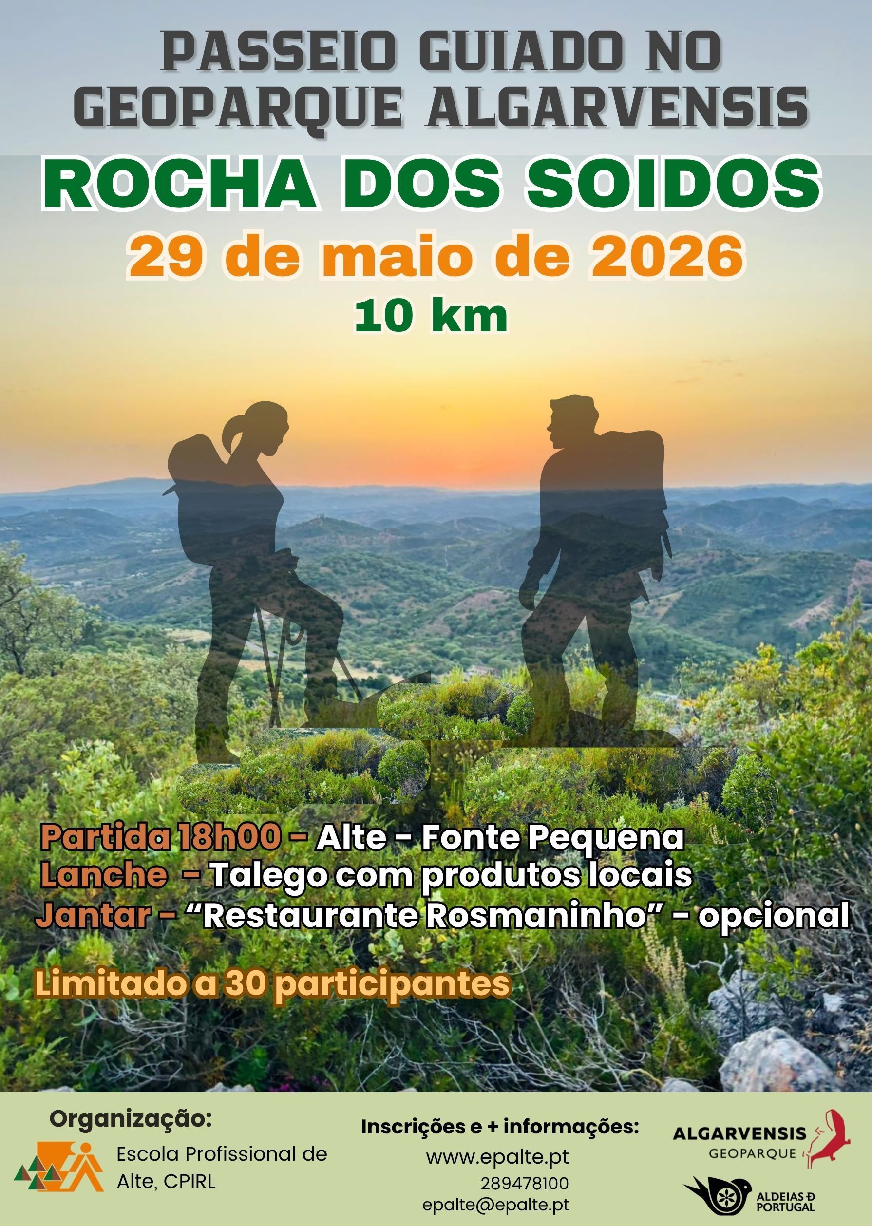 Pěší túra v Alte označovaném geoparkem UNESCO s cestou do Rocha dos Soídos