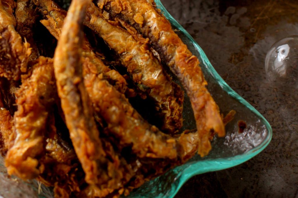 Peixe frito.