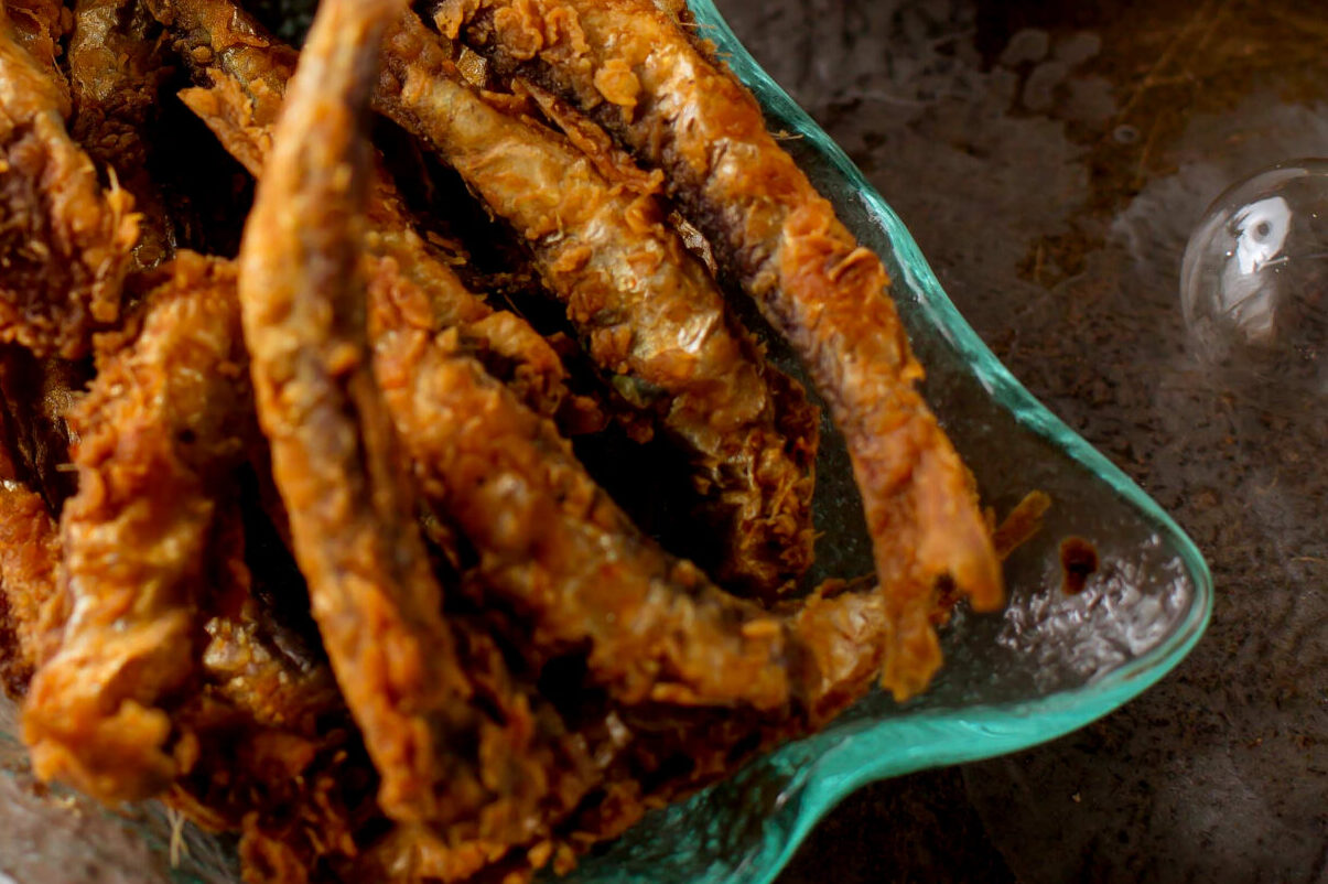 Peixe frito.