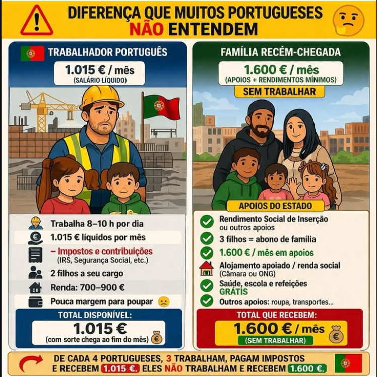 Dostávají rodiny přistěhovalců, kteří nedávno přišli do Portugalska, více peněz, aniž by pracovali, než zaměstnaný Portugalec? Pension objasňuje