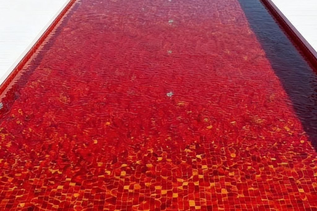Piscina vermelha.