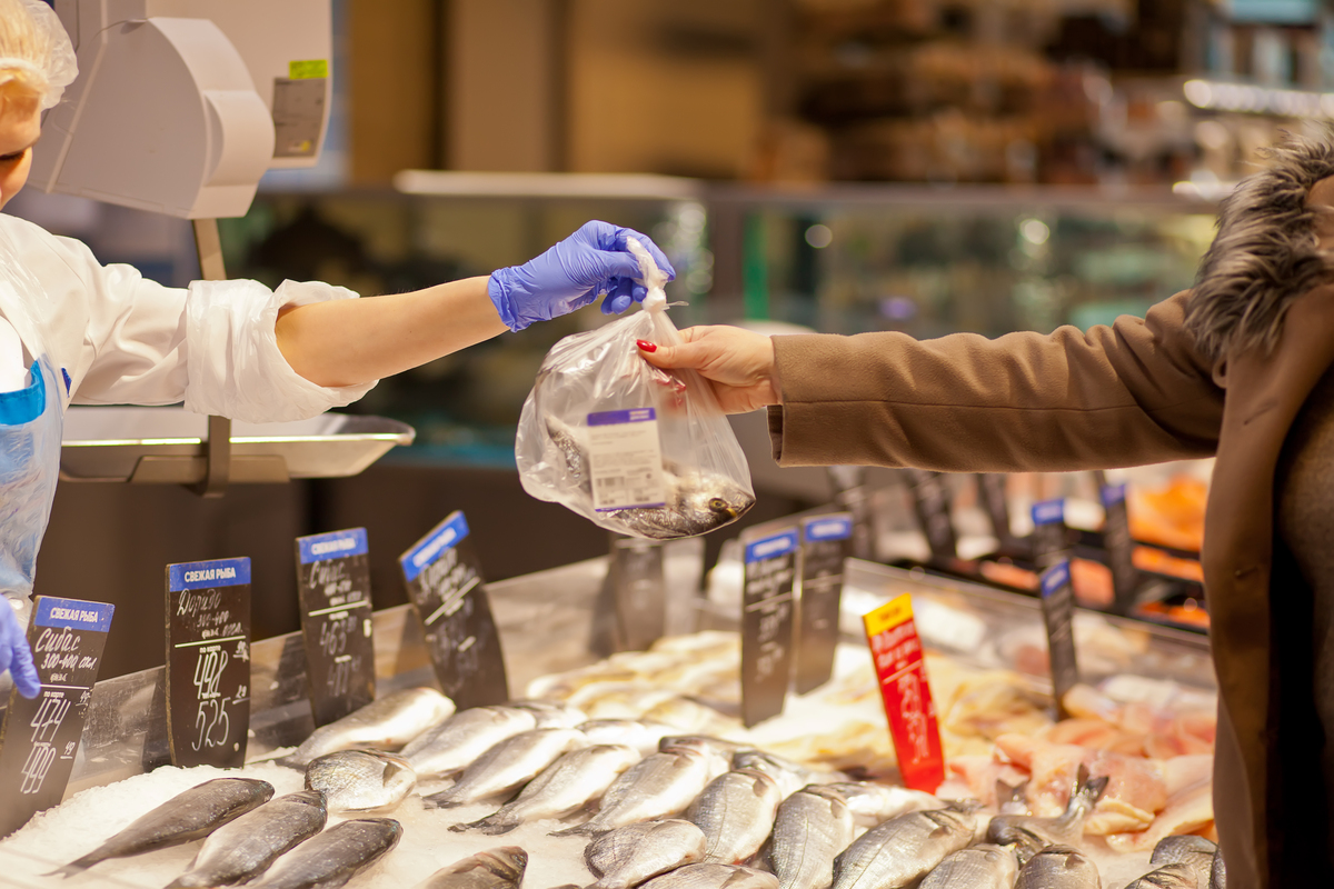 Peixaria de supermercado. Crédito: Freepik