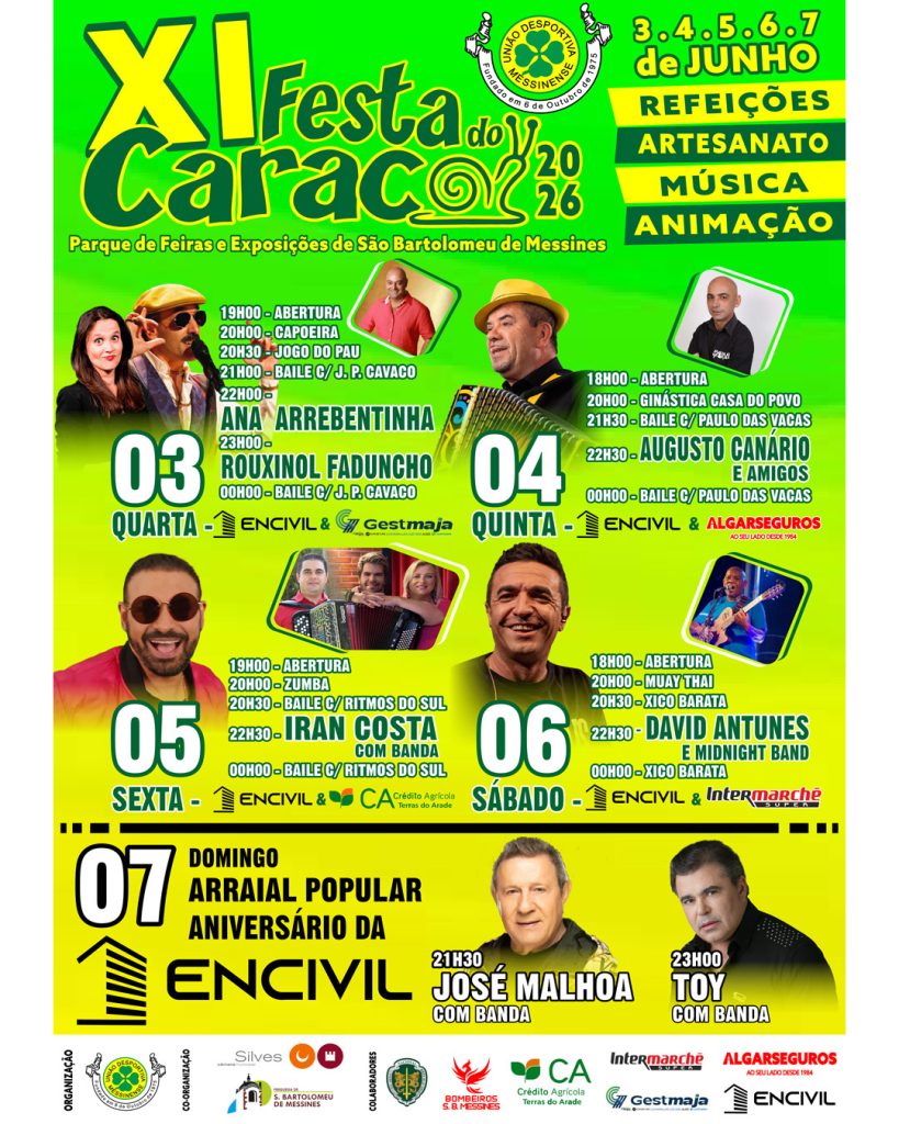 Festival Caracol se vrací do São Bartolomeu de Messines s pěti dny zábavy