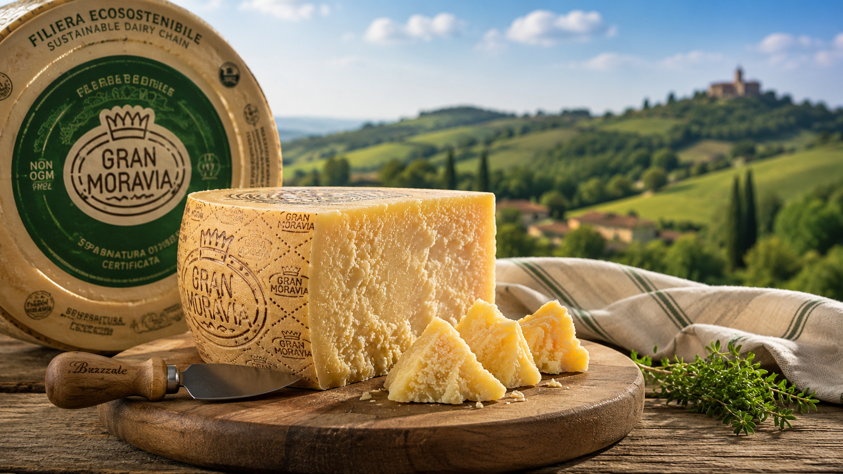 Sýr Gran Moravia vyráběný v Litovli, který získává oblibu mezi italskými zákazníky.